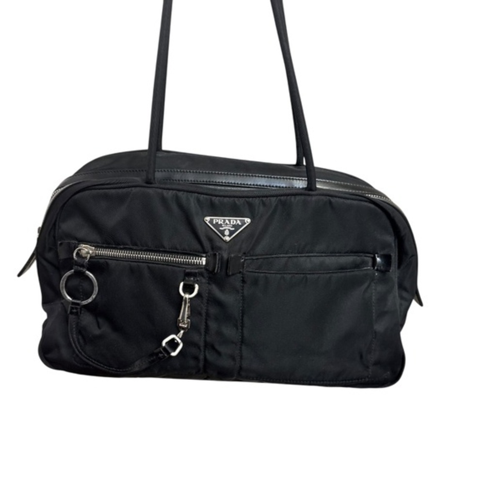 Prada black nylon vintage shoulder bag 100% authentic